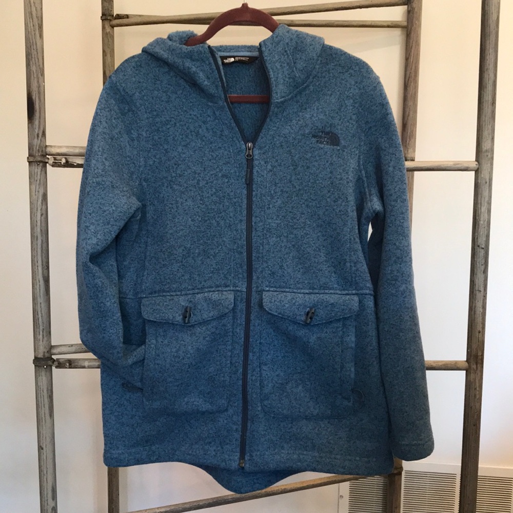 North Face women’s hooded fleece tunic jacket size L